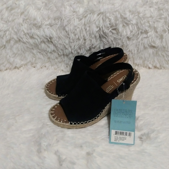 2×$40 TOMS Monica Suede Rope wedge Sandals - Picture 2 of 9